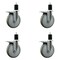 Service Caster 6'' Gray Poly Swivel 1-3/4'' Expanding Stem Caster Set Total Lock Brake, 4PK SCC-EXTTL20S614-PPUB-134-4 - alternate 1
